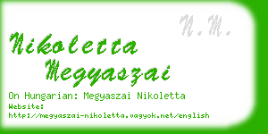 nikoletta megyaszai business card